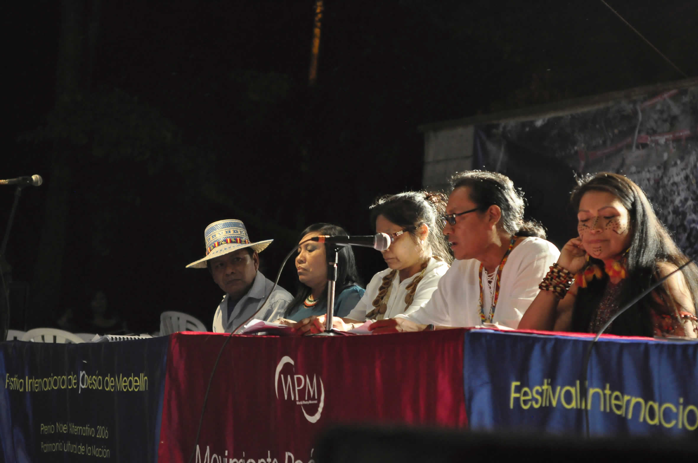 José Ángel Fernández (la República Bolivariana de Venezuela, Nación Wayuu), Morela Maneiro (República Bolivariana de Venezuela, Nación Kariña), Anastasia Candre Yamakuri (Colombia, Nación Ocaima), Manipiniktikinia (Panamá, Nación Tule-Kuna), María Clara Sharupi (Ecuador, Nación Shuar).