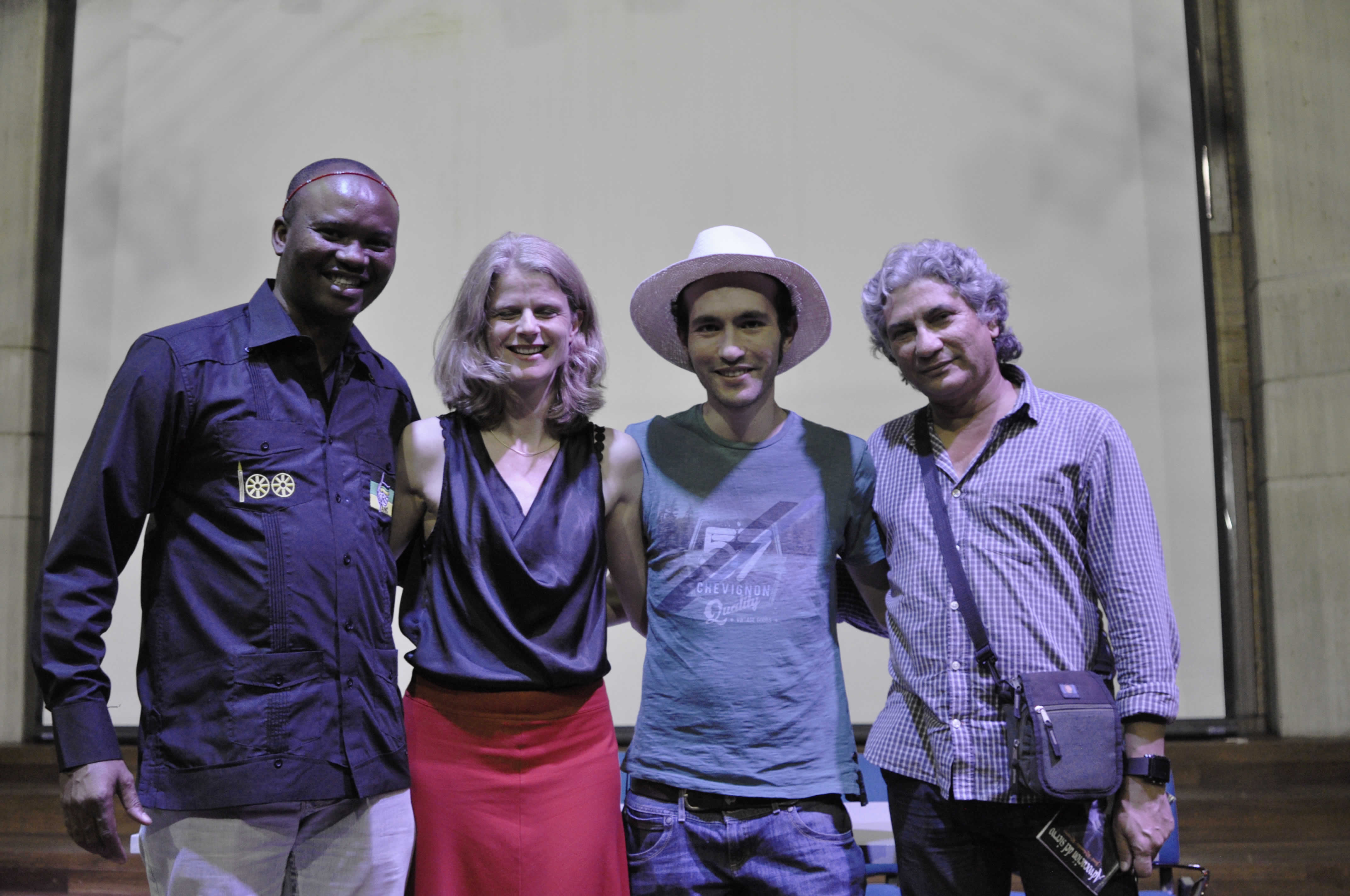 De izquierda a derecha: Zolani Mkiva (Suráfrica), Sasja Janssen (Países Bajos), Juan Felipe López (Colombia), José Rolando Rivero (Cuba)