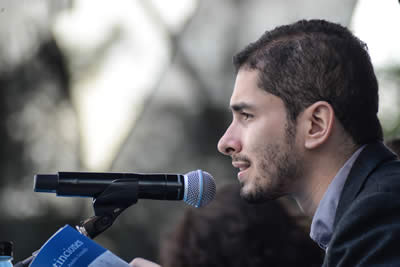 Lectura de Carlos Andrés Jaramillo (Colombia). © #25FIPM. Photo: Sara Marín