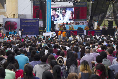 Lectura de Gabriel Jaime Franco (Colombia). © #25FIPM. Photo: Natalia Rendón