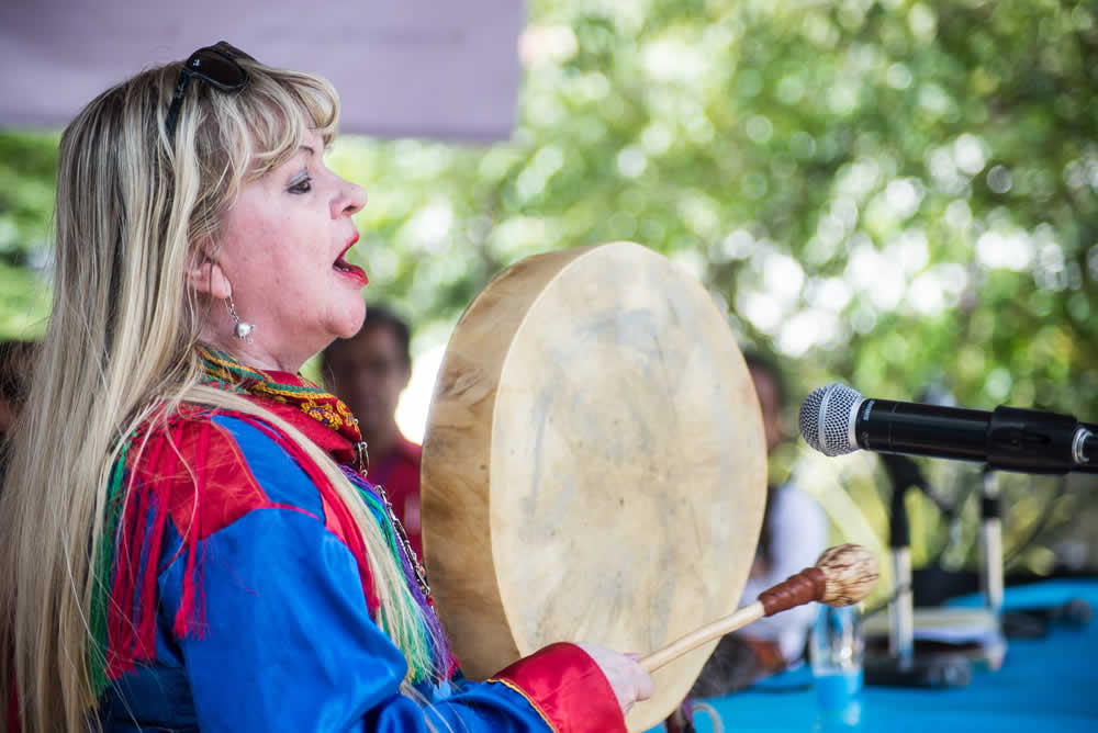 Marry Ailonieida Somby (Nación Sami, Noruega). © #25FIPM. Photo: Sara Marín