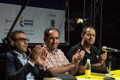 Najwan Darwish (Palestina), Khalid Raissouni (Marruecos) y Fakhri Ratrout (Jordania). © Sara Marin